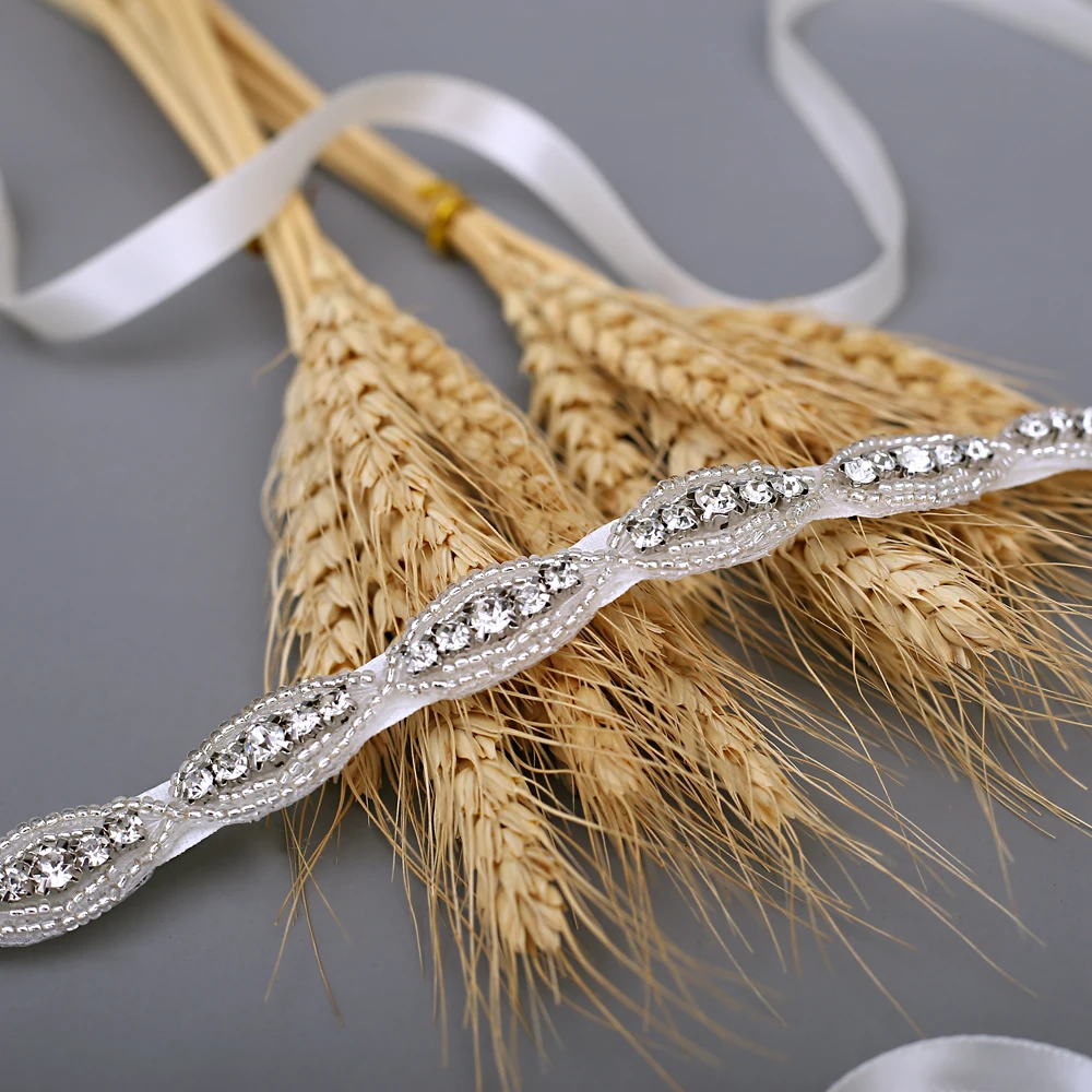 S102 ручная работа серебряные стразы свадебные Ремни Аксессуары для платья