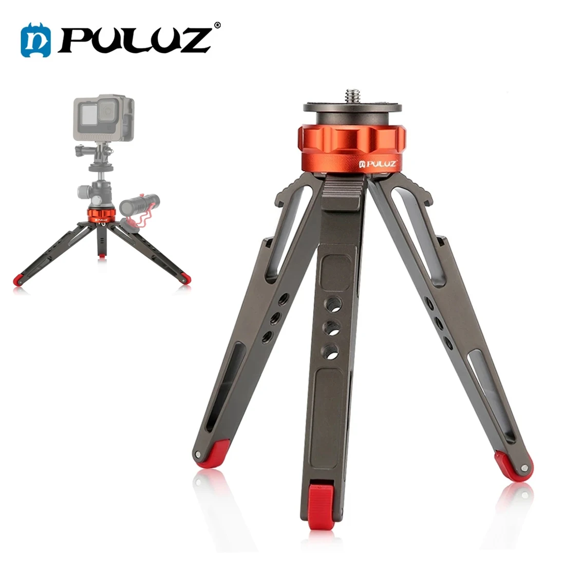 

PULUZ Portable Desktop Live Tripod Holder with Cold Shoe Bases for DSLR & Digital Cameras, Adjustable Height: 7.5-14.5cm