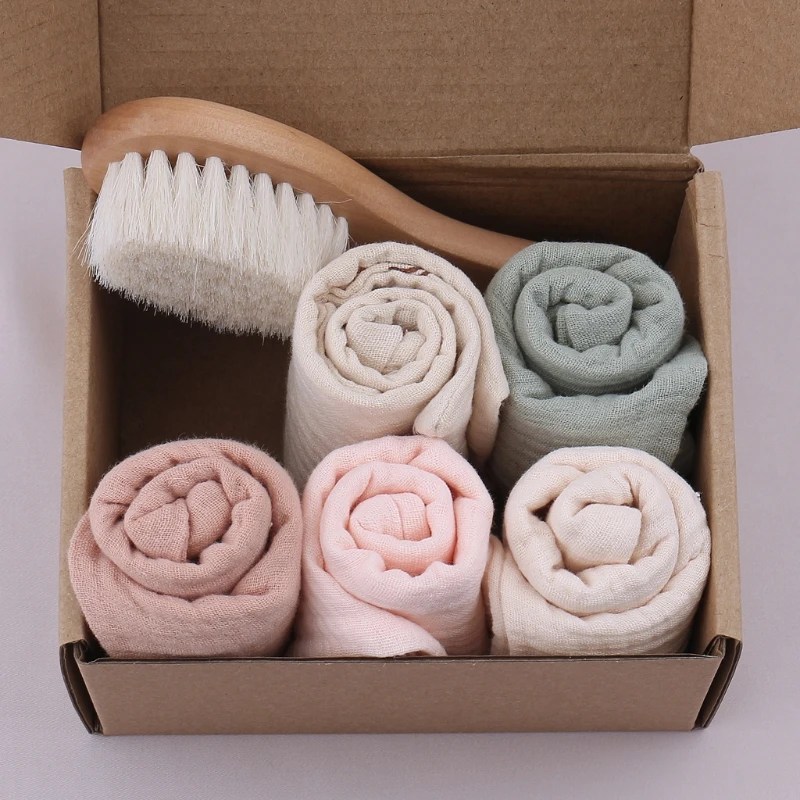 

6 шт., детская деревянная щетка для слюны и массажа головы