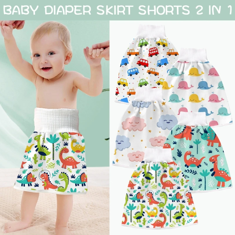 

2 in 1 Comfy Infants Baby Diaper Skirt Waterproof Absorbent Washable Shorts Toddler Potty Training Nappy Pants Kids Gifts
