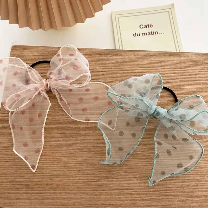 

1Pcs Ponytail Holder BIG Bow Chiffon Scrunchies Hair Ring Solid Color Hair Ties Rope Women Hair Accessories Hair Bows Girls Hair