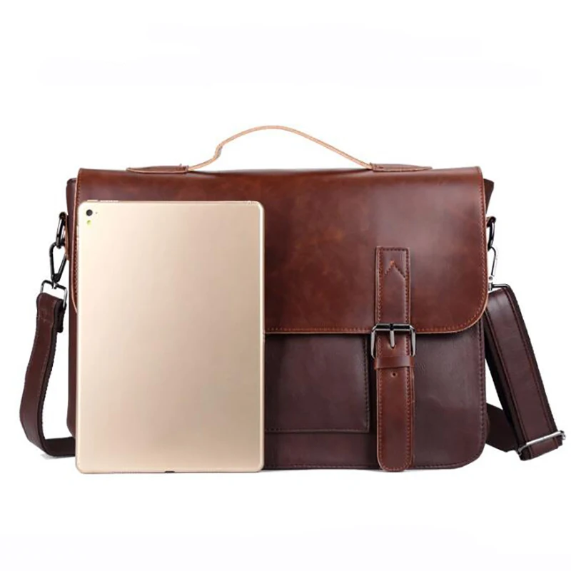 

Men Leather Antique Design Business Briefcase Laptop Document Case Fashion Attache Messenger Bag Tote Portfolio