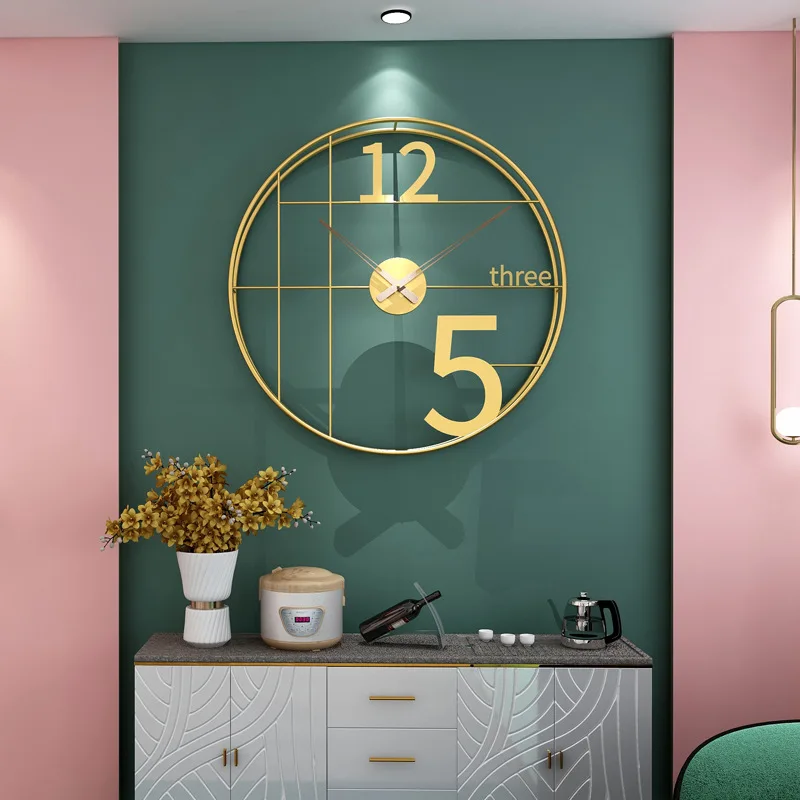 

Metal Nordic Simple Wall Clock Fashion Living Room Household Simple Wall Clock Watch Personality Reloj Pared Home Decor BJ50WC