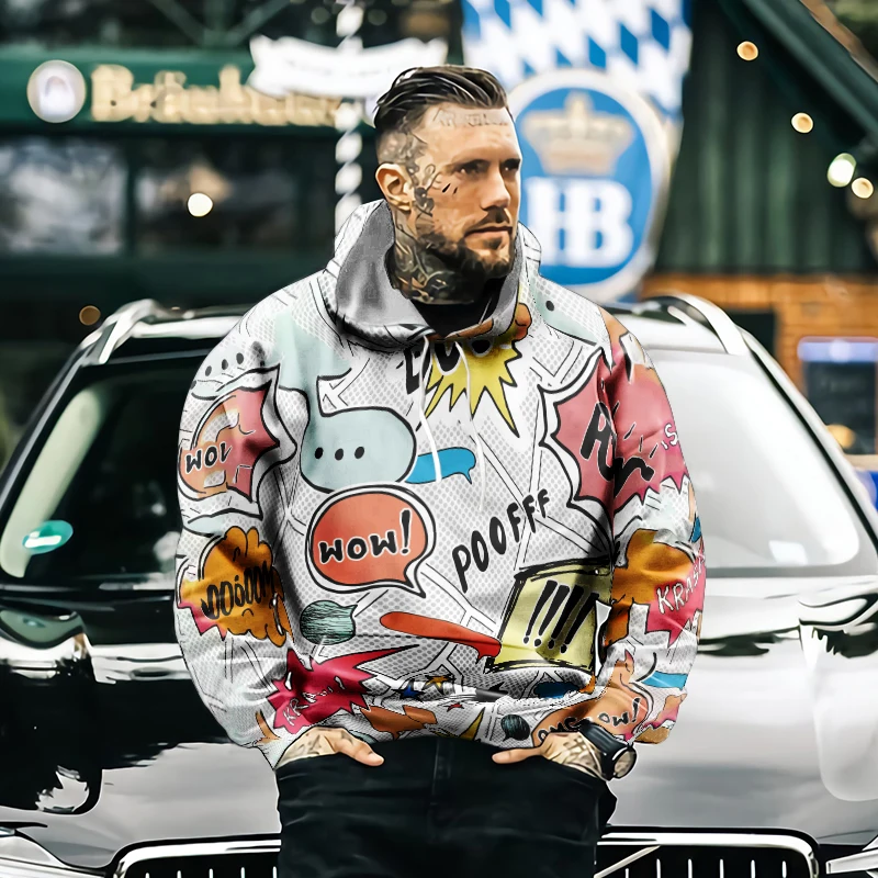 

Hip Hop Football Letter Series 3D Printing Men's Sports Jersey Hoodie Long Sleeve Sweater 2021 Spring and Autumn