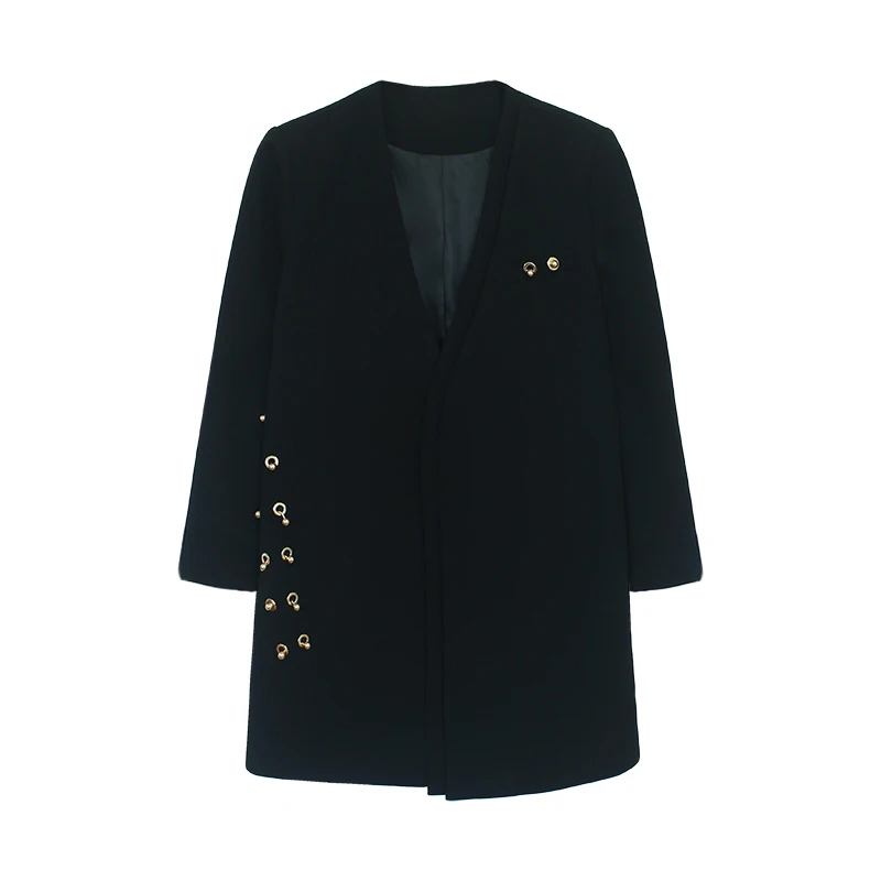 Черный костюм куртка для женщин 2020 осень офисный женский элегантный без