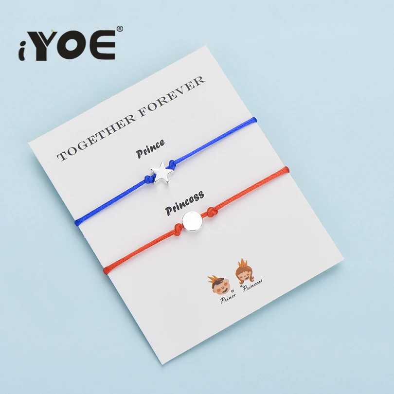 Женские и мужские браслеты IYOE свадебные ювелирные украшения с подвесками в виде