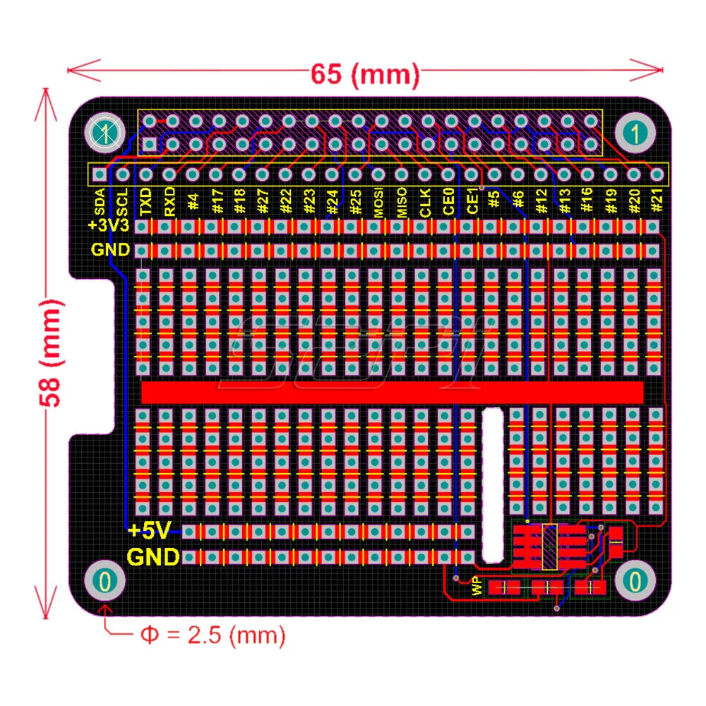 52Pi 4 шт. прототип шляпа макет DIY Прототип щит для Raspberry Pi 2 / 3 Модель B +|Аксессуары