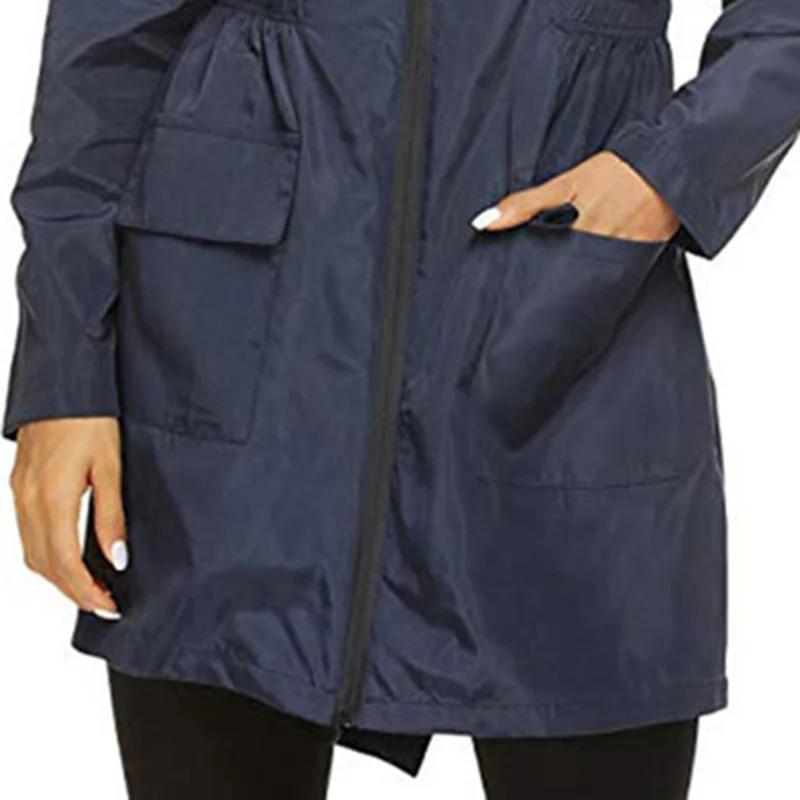 Недавно Для женщин плащи с капюшоном и застежкой молнией плащ Водонепроницаемый