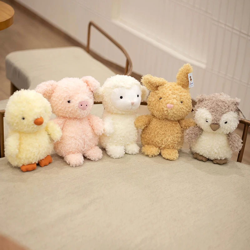 

20cm Simulation Animals Plush Toys Stuffed Soft Cute Lifelike Chicken Rabbit Pig Sheep Owl Doll For Girls Kids Gifts Home Decor