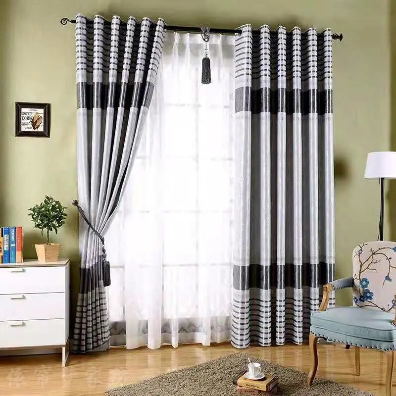 Современные двухсторонние жаккардовые затемняющие шторы плотные роскошные для