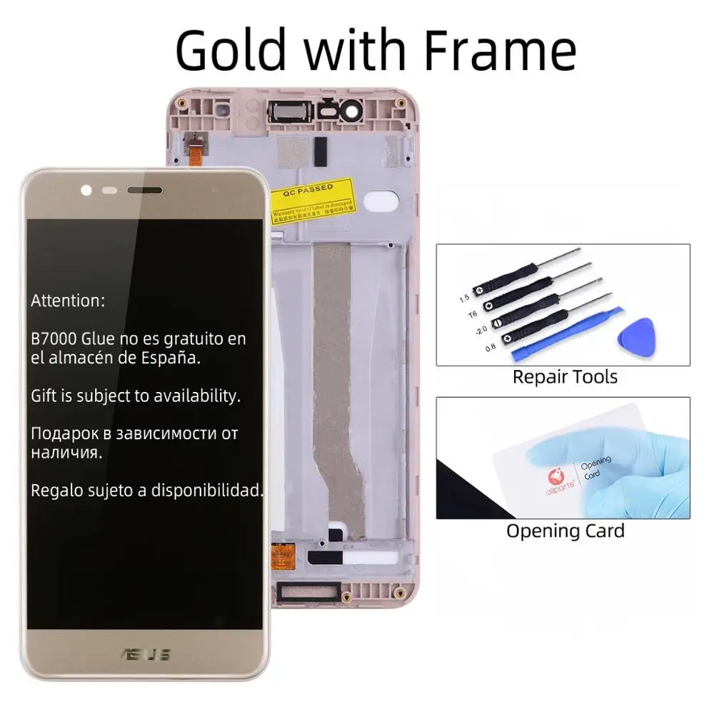 Gold with Frame Дисплей для ASUS Zenfone 3 Max ZC520TL ЖК-дисплей сенсорный экран с рамкой для ASUS ZC520TL X008D Замена дисплея - Цвет: Gold with Frame