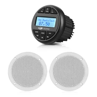 waterproof marine stereo bluetooth boat radio audio receiver fm am mp3 player4inch marine speakers for atv yacht pool motorcycl