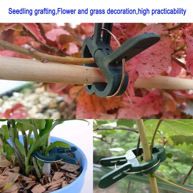 

100Pcs Plant Support Clips Garden Tomato Plant Support Holder Clips For Supporting Stems Vines Grow Upright Climbing Tools *