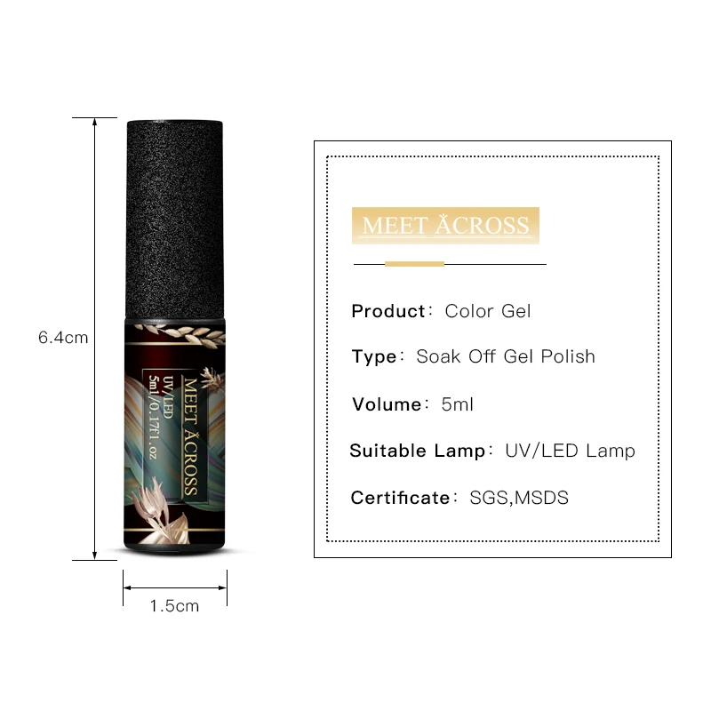 

MEET ACROSS 8/10 Pcs Nail Art Gel Polish Set Semi Permanent Soak Off UV Gel For Manicures Led Gel Nail Polish