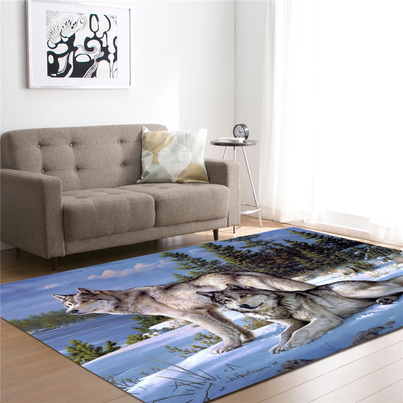 3D ковры с принтом волка для гостиной постельные принадлежности прихожая большая