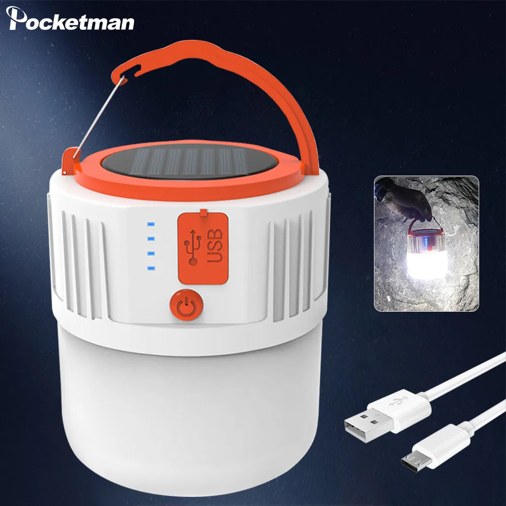 

Emergency LED Light Night Market Solar PC + ABS Rechargeable Waterproof