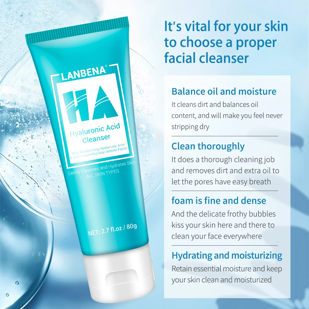 LANBENA с гиалуроновой кислотой очищающее средство для лица против старения морщин