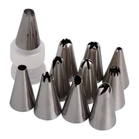 11pcsset stainless steel cake decorating icing piping nozzles pastry tips set cake baking accessories diy cake tools