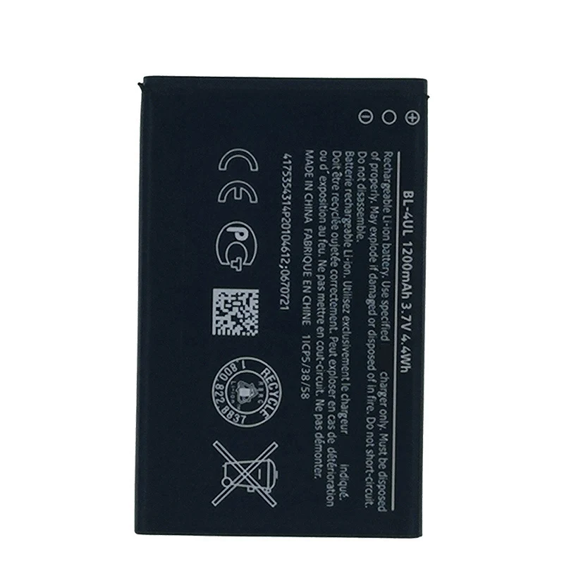 100% Оригинальная Аккумуляторная батарея 1200 мАч для Nokia Asha 225 BL-4UL 1012 1126 TA-1172