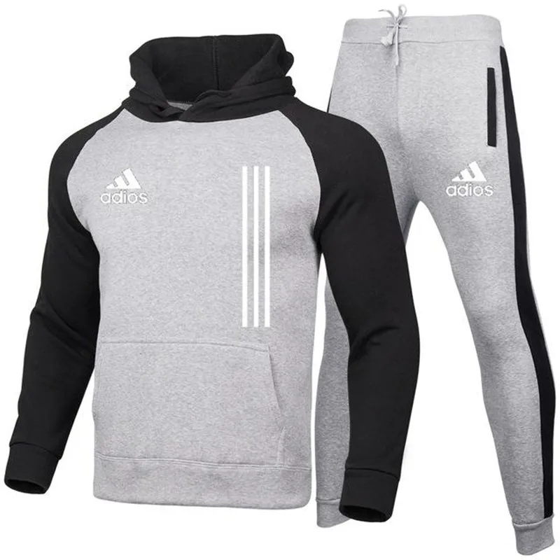 

New autumn and winter men's sports suit 2-piece hoodie + pants jogging fitness sportswear sportswear suit sportswear S-3XL