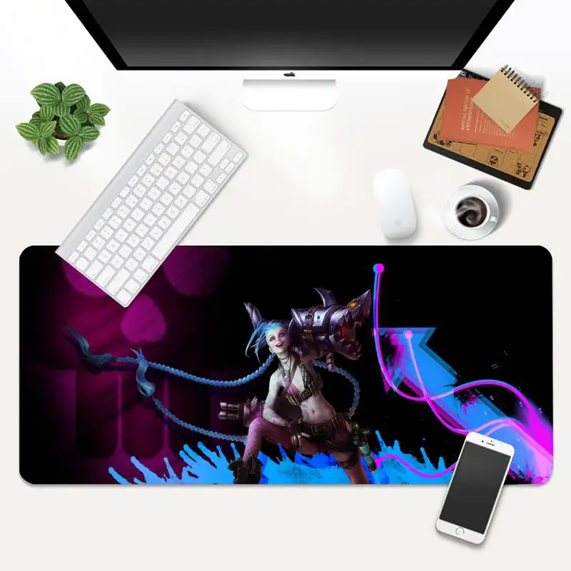 

League Of Legends Jinx Rubber Mouse Durable Desktop Mousepad Gaming XL LargeGamer Keyboard PC Desk Mat Computer Tablet Mouse Pad