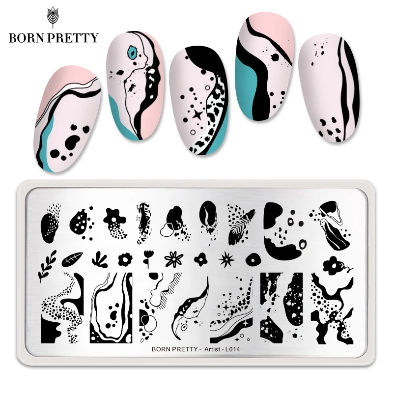 

Прямоугольные пластины BORN PRETTY для дизайна ногтей, из нержавеющей стали, с изображением океана