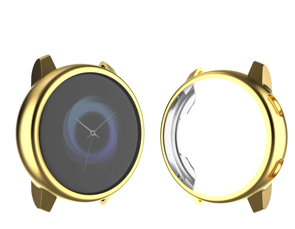 Золотой Мягкий чехол из ТПУ для samsung Galaxy Watch Active, Защитная пленка для экрана, 8 цветов, защитный чехол для Galaxy Active, 40 мм, SM-R500 - Цвет: Золотой