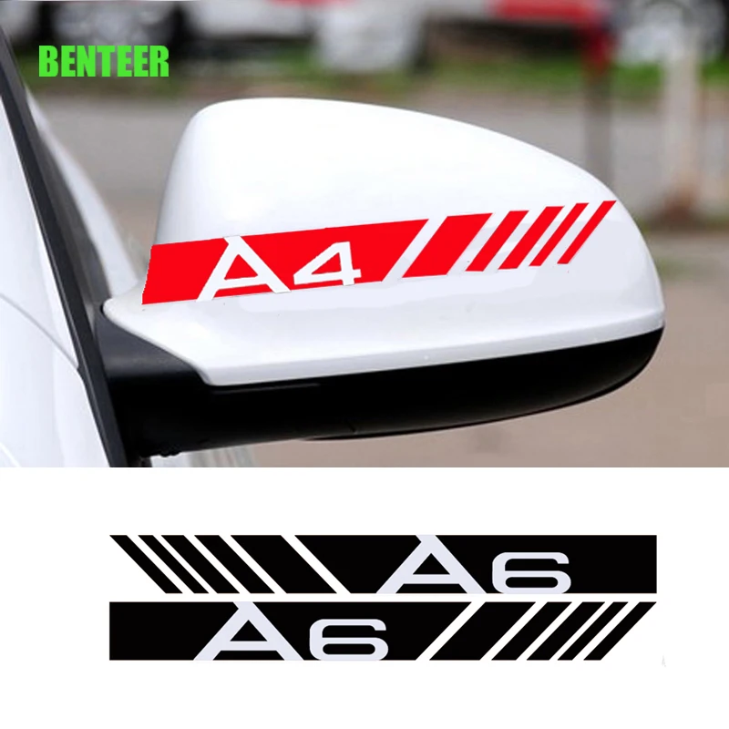 

2pcs car rearview mirror sticker for Audi A1 A3 A4 A6 A6L A7 A8 Q3 Q5 Q7 TT S RS3 RS4 RS5 RS6 RS7 RS8 TT