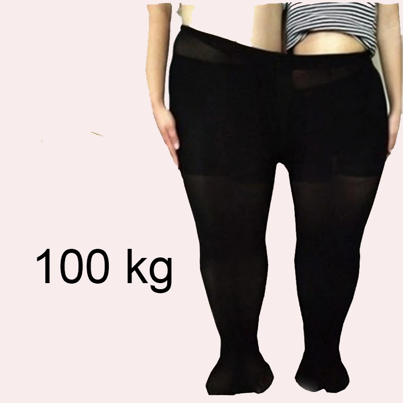 

W58 Plus Size 100 KG Velvet Tights High Stretch Stockings Nylons Solid Color Pantyhose Female Pantys Medias