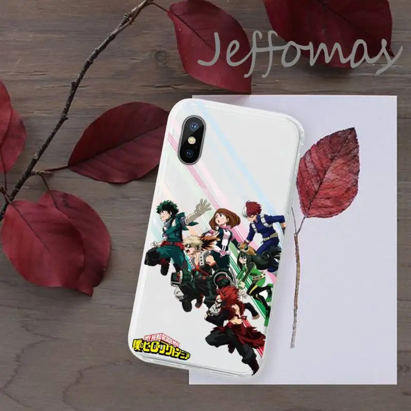 

Anime My Hero Academia Phone Case Transparent soft For iphone 5 5s 5c se 6 6s 7 8 11 12 plus mini x xs xr pro max