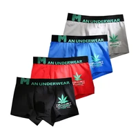 4pcslot weed underwear man slip cotton shorts for men sexy underware panties underpants maple leafs mens boxer shorts knickers