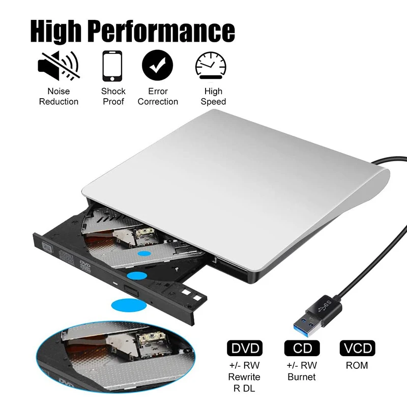 Портативный внешний DVD-привод USB 3 0 тонкий RW записывающий компакт-диск