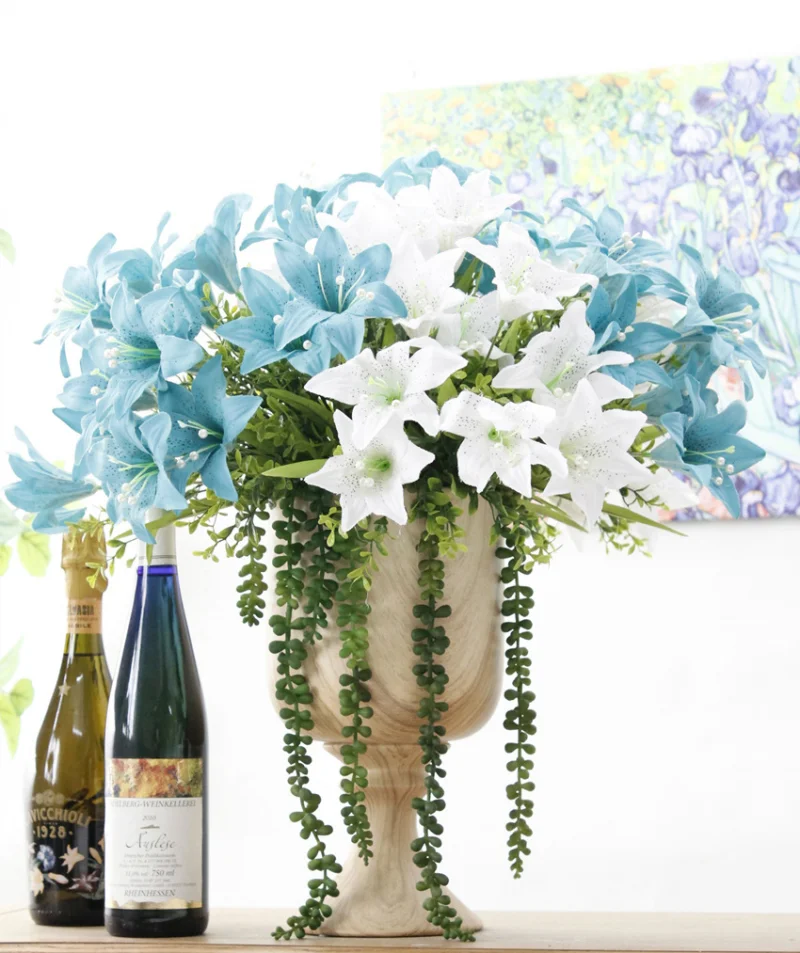 7 head Pearl Lily Artificial Silk Flower Bouquet Wedding Bridal Holding Flowers Christmas Home Party Decoration Fake | Дом и сад