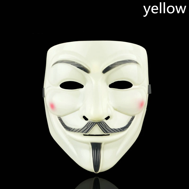 Yellow Новогодний подарок декор рождество Маска для хэллоувечерние 1 шт./компл. V для вендетты маска Bape полная маска для лица анонимный парень Fawkes нарядное платье аксессуар для Маскарадного костюма, для взрослых, 7 - Цвет: Yellow