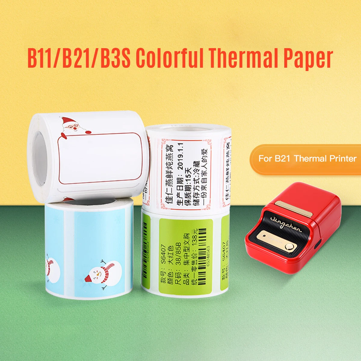 

Name Label Paper Niimbot Colorful Cartoon Thermal Printing Paper Roll Price Size Waterproof Tear Resistant 20*53mm 140Sheets