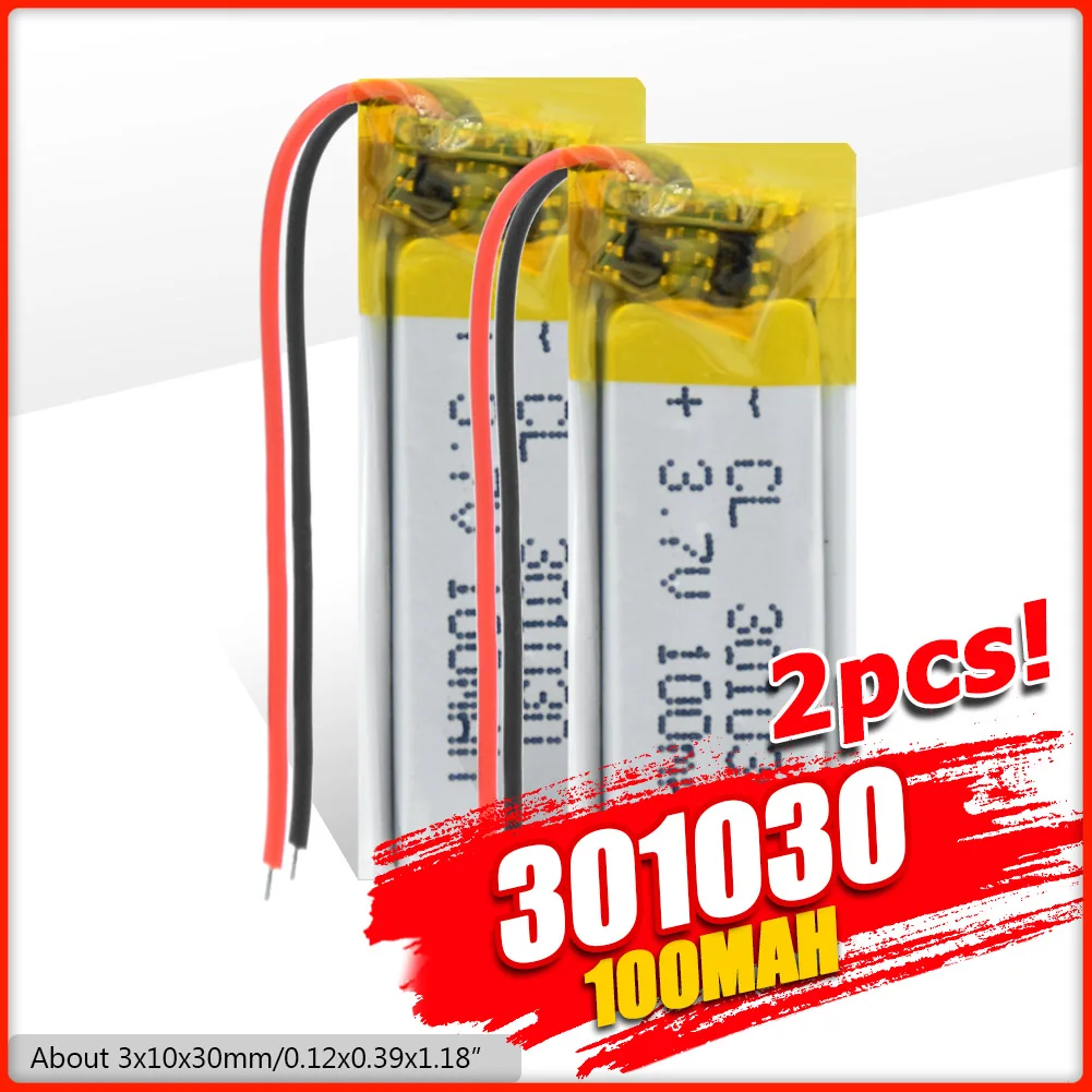

YCDC 3.7V 301030 100mAh Li-Po Rechargeable Batteries For GPS PDA Camera PSP Toys Remote Lithium Polymer Battery Replacement