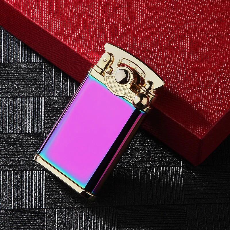 Надувная зажигалка с поворотным рычагом синий дым прямо в пламени ветрозащитная