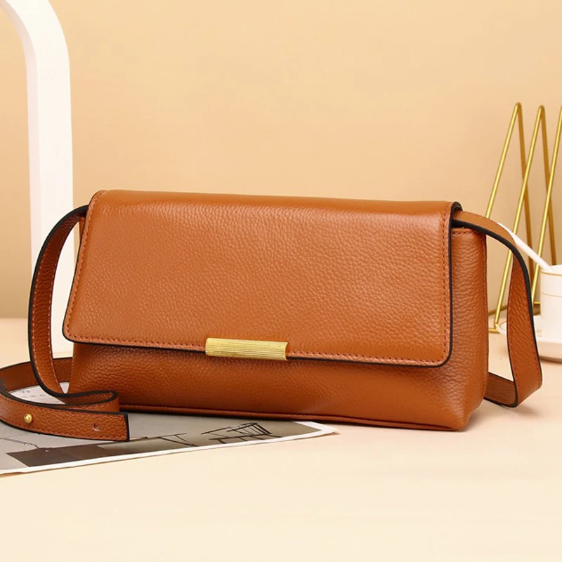 

Leather Small Bag Female 2021 New Cowhide One-shoulder Small Square Bag Fashion All-match Messenger Bag Trendy Female Bag