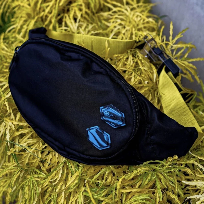 comprar Fora Novo Amarelo Alça De Ombro único Bolsa De Ombro Ow Casual Masculino E Feminino Universal Cintura Saco Branco Mensageiro Mochila