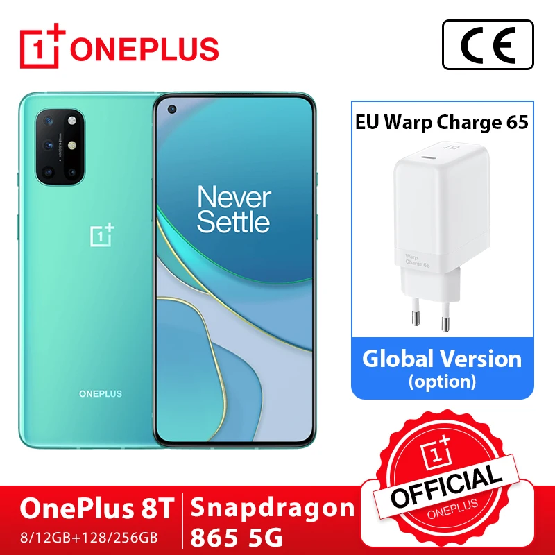 OnePlus 8 T Глобальная прошивка официального магазина Carter's ГБ 128 Snapdragon 865 5G смартфон 6