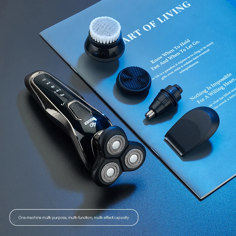 Бритва электрическая для лица мужчин 3D плавающее лезвие моющаяся USB