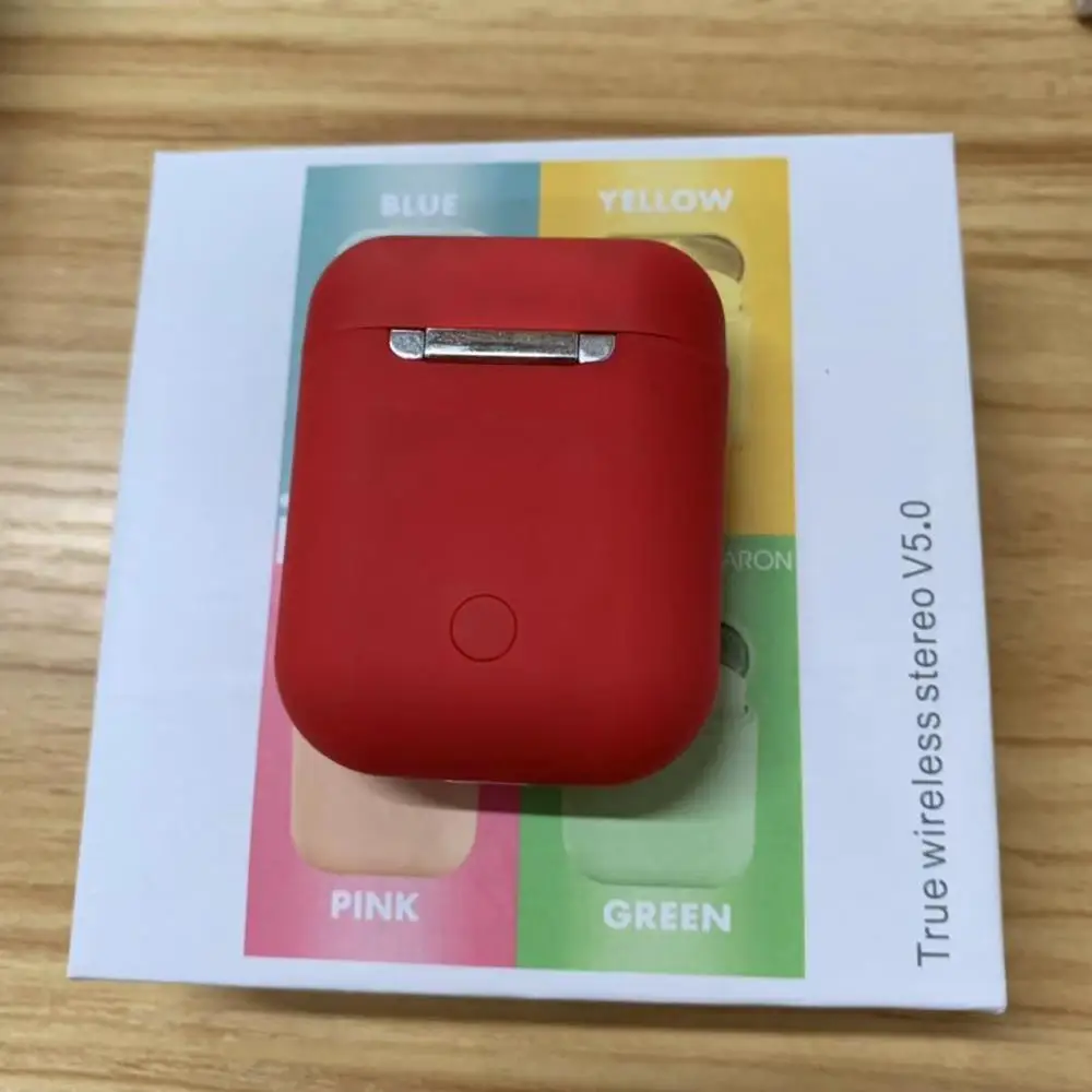 Красный I12 tws Macaron i12 наушники Bluetooth 5,0 сенсорное управление Модель Авто сопряжение поддержка Dorp розничная торговля - Цвет: Красный