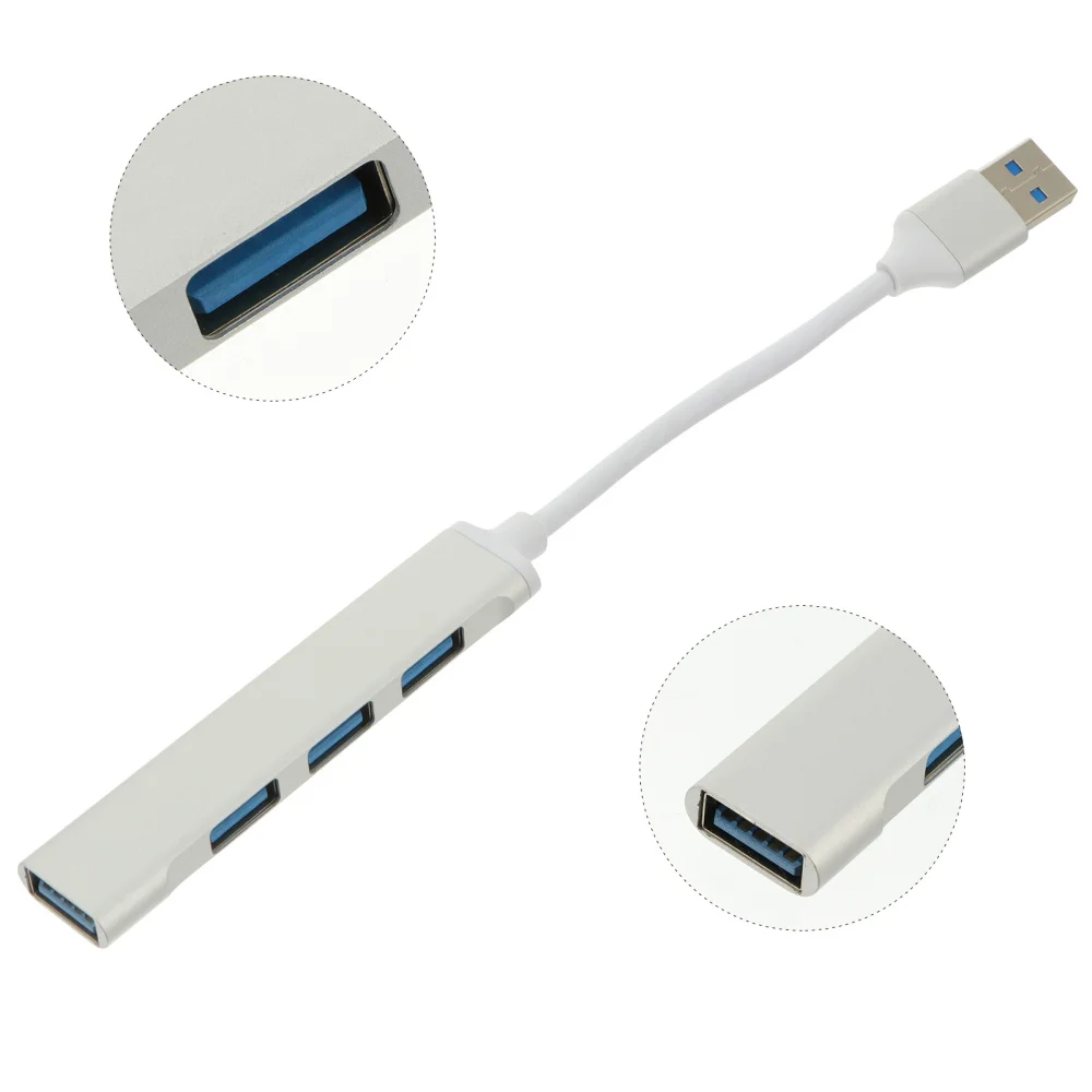 

1Pc Aluminium Alloy USB Hub Office Laptop 4 Port USB Hub Portable Splitter