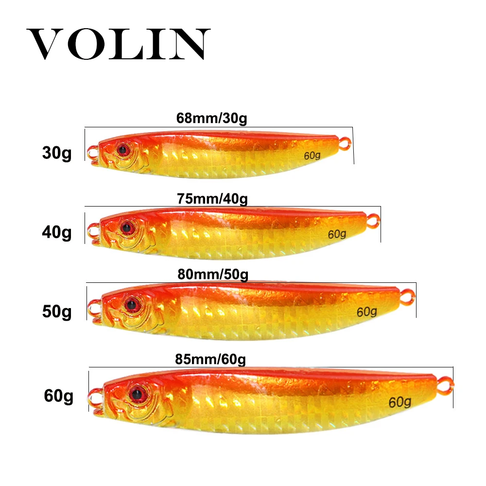 Приманка VOLIN металлическая для морской рыбалки 30/40/50/60 г|Наживки рыбной ловли| |