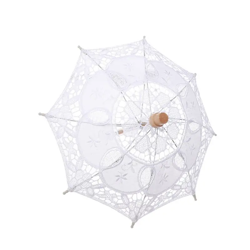 Кружевной декоративный складной веер и маленький кружевной зонт в китайском