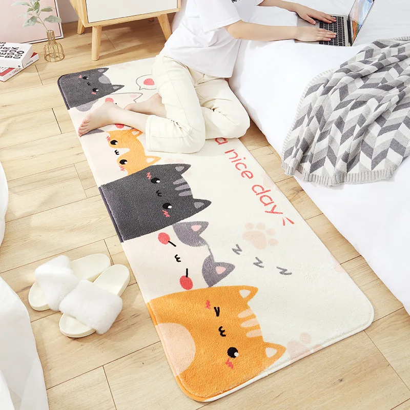 

Cartoon Living Room Cushion Mats Lamb Wool Home Door Sofa Coffee Table Floor Mats Bedroom Room Bedside Long Non-slip Floor Mats