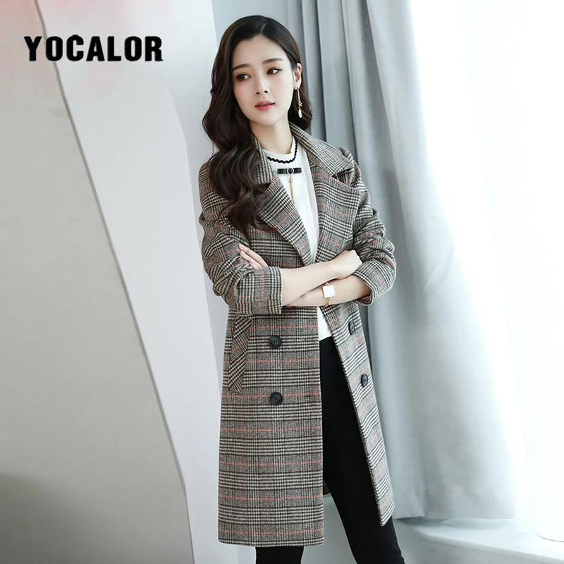 

Lattice Plaid Female Autumn Long Trench Coat Windbreaker For Women Overcoat Manteau Femme Blends Coats Cloak Uk Outerwear