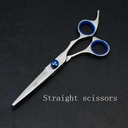 Straight scissors Ножницы для собак из нержавеющей стали, филировочные ножницы для домашних животных, для ухода за собаками, изогнутые ножницы с острым краем, для ухода за животными и кошками - Цвет: Straight scissors