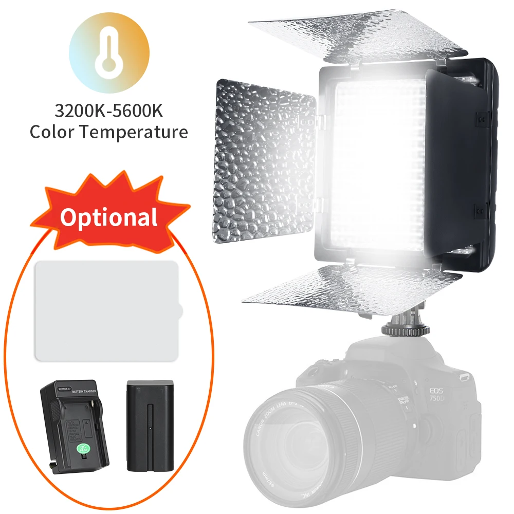 

528AS набор светодиодных панелей для фотосъемки, освещение для видеосъемки, студийное освещение с регулируемой яркостью, лампа с углом наклон...