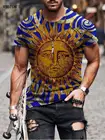 Футболка большого размера в стиле хип-хоп, мужская летняя футболка с коротким рукавом и нестандартным рисунком солнца, XXS-6XL